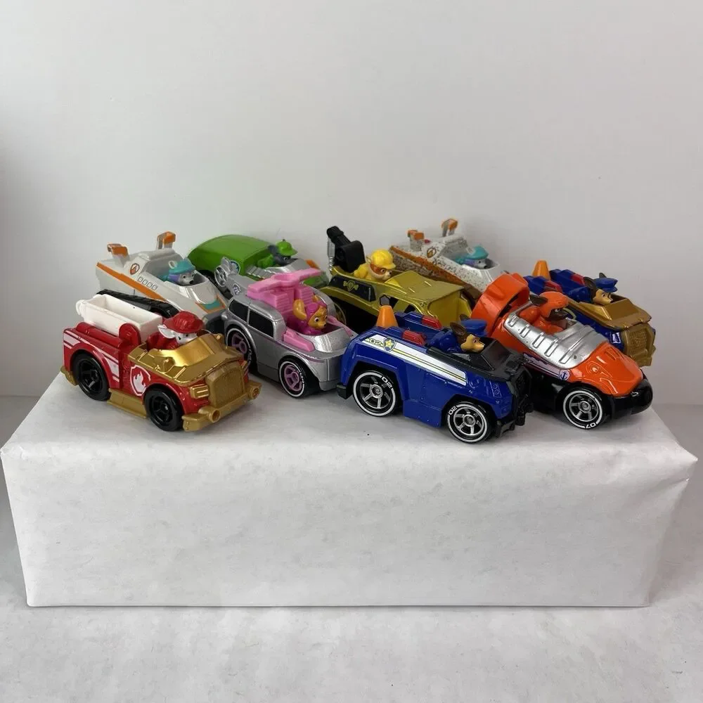 Paw Patrol Vehicle Lot Of 9 Chase Marshall Rocky Zuma Everest Rubble Skye